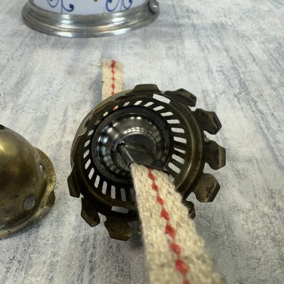 Cosi Tabellini Pewter Ceramic Kerosene Lamp Italy Vintage Rare - Picture 14 of 15